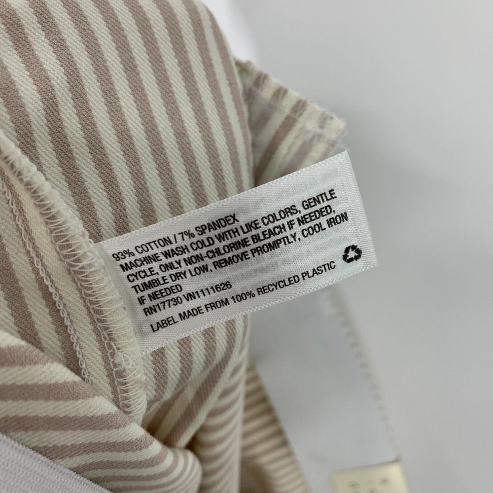 A New Day Pants High Rise Slim Fit Ankle Beige White Stripe NWT - Picture 12 of 12